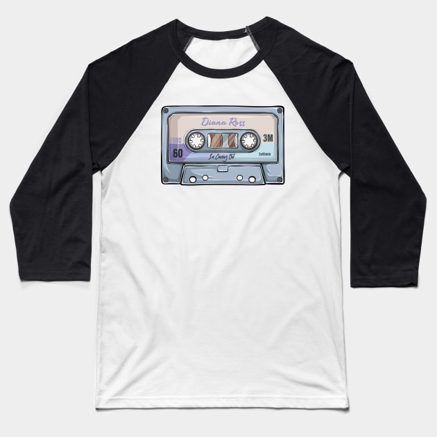 Diana Ross Vintage Classic Cassette Tape Baseball T-Shirt by PowelCastStudio